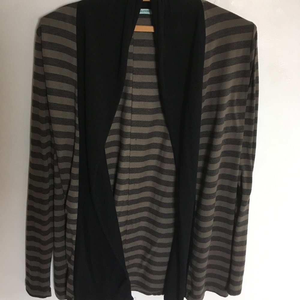 Maurice’s black/brown cardigan, L.